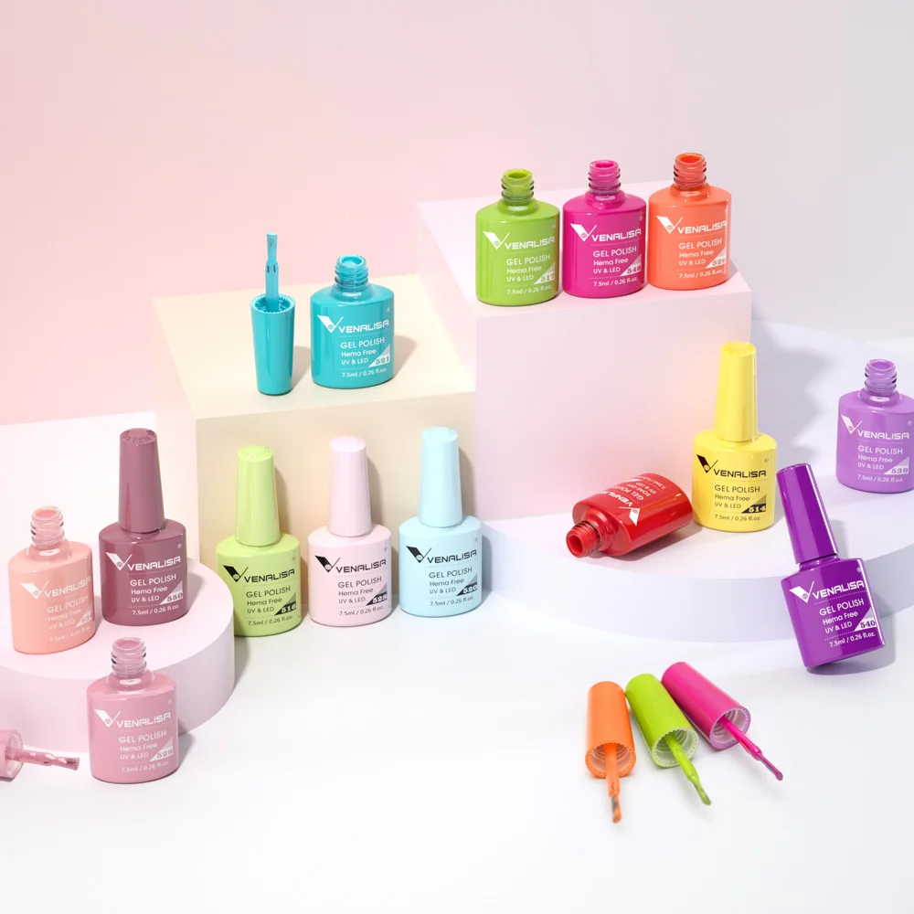 Vernis Gel UV VENALISA VIP5 Hema Free – Longue Tenue 3 Semaines, 60 Couleurs