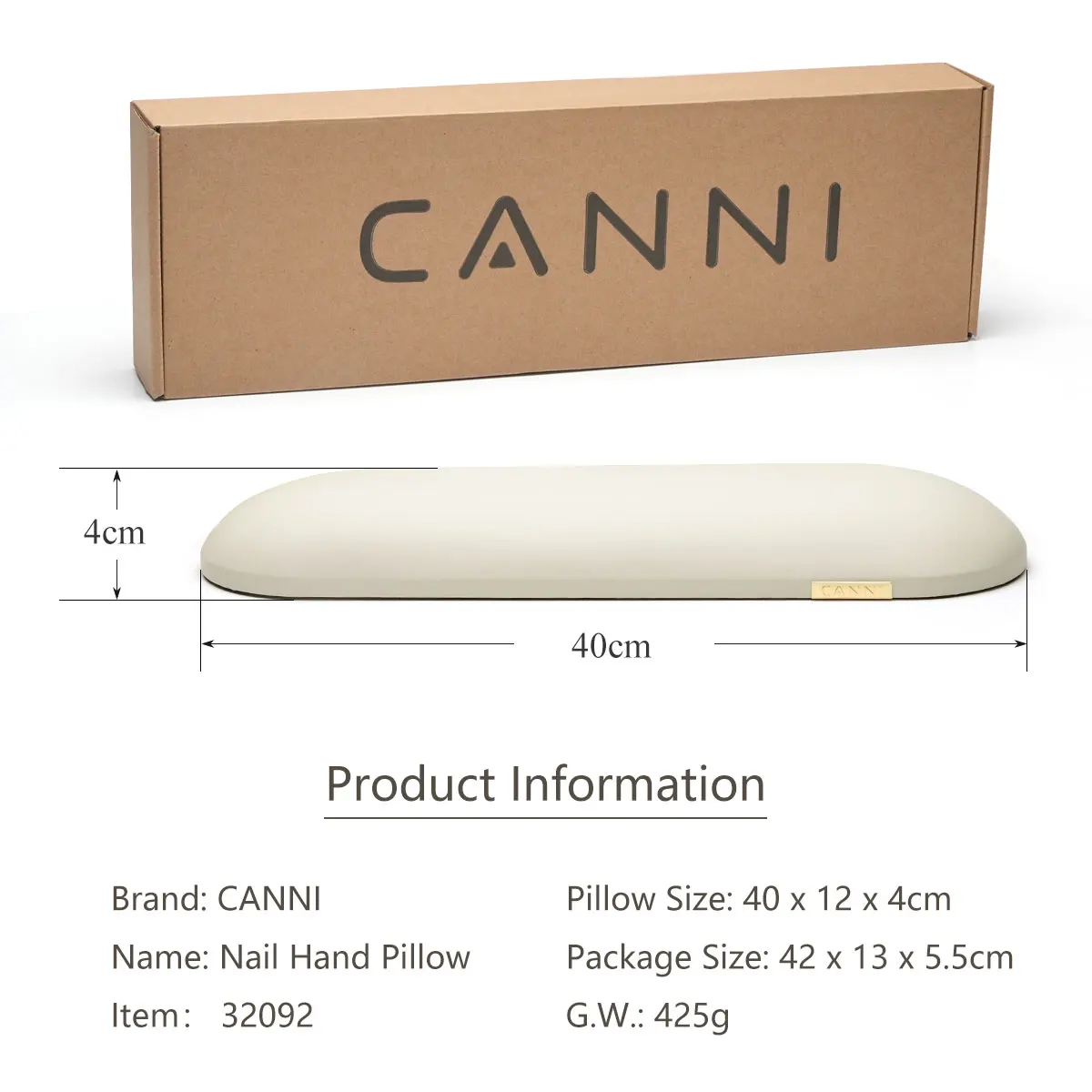 CANNI Repose-Main Ovale Professionnel pour Nail Art – Confort & Précision