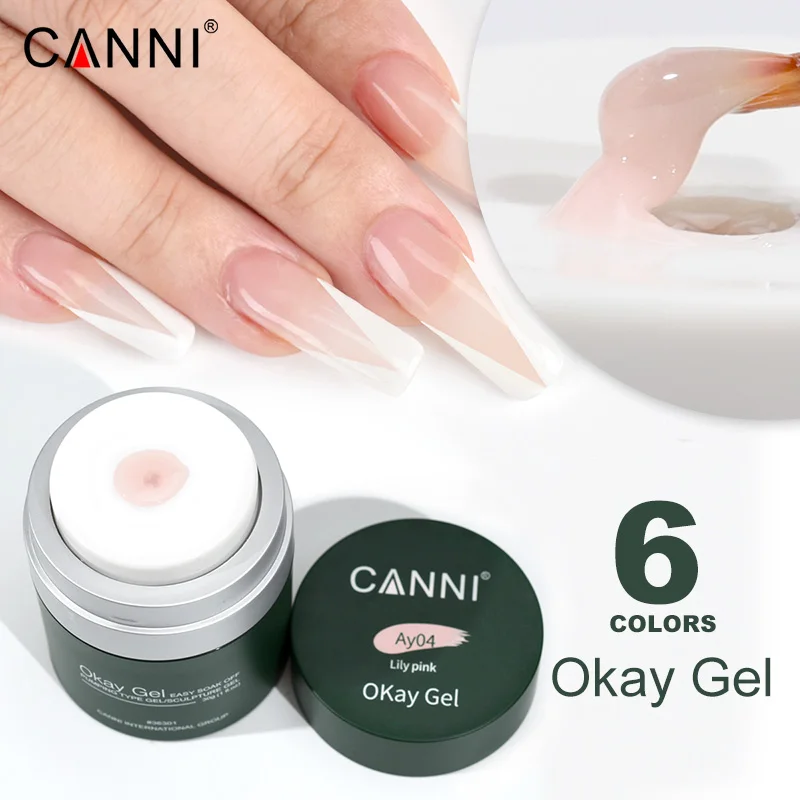 CANNI Gel Extension Ongles 30g – 6 Couleurs UV/LED, Sculpture & Nail Art