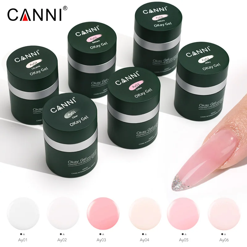 CANNI Gel Extension Ongles 30g – 6 Couleurs UV/LED, Sculpture & Nail Art