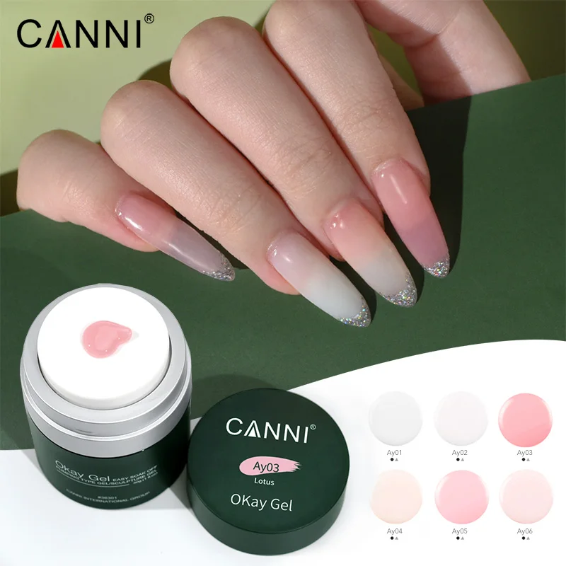 CANNI Gel Extension Ongles 30g – 6 Couleurs UV/LED, Sculpture & Nail Art
