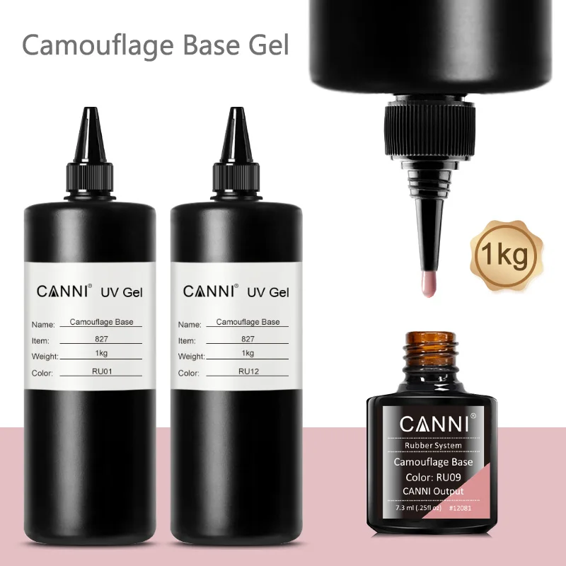 CANNI Gel Polish Base Coat Caoutchouc 1000g – Longue Tenue, Vegan & Sans HEMA