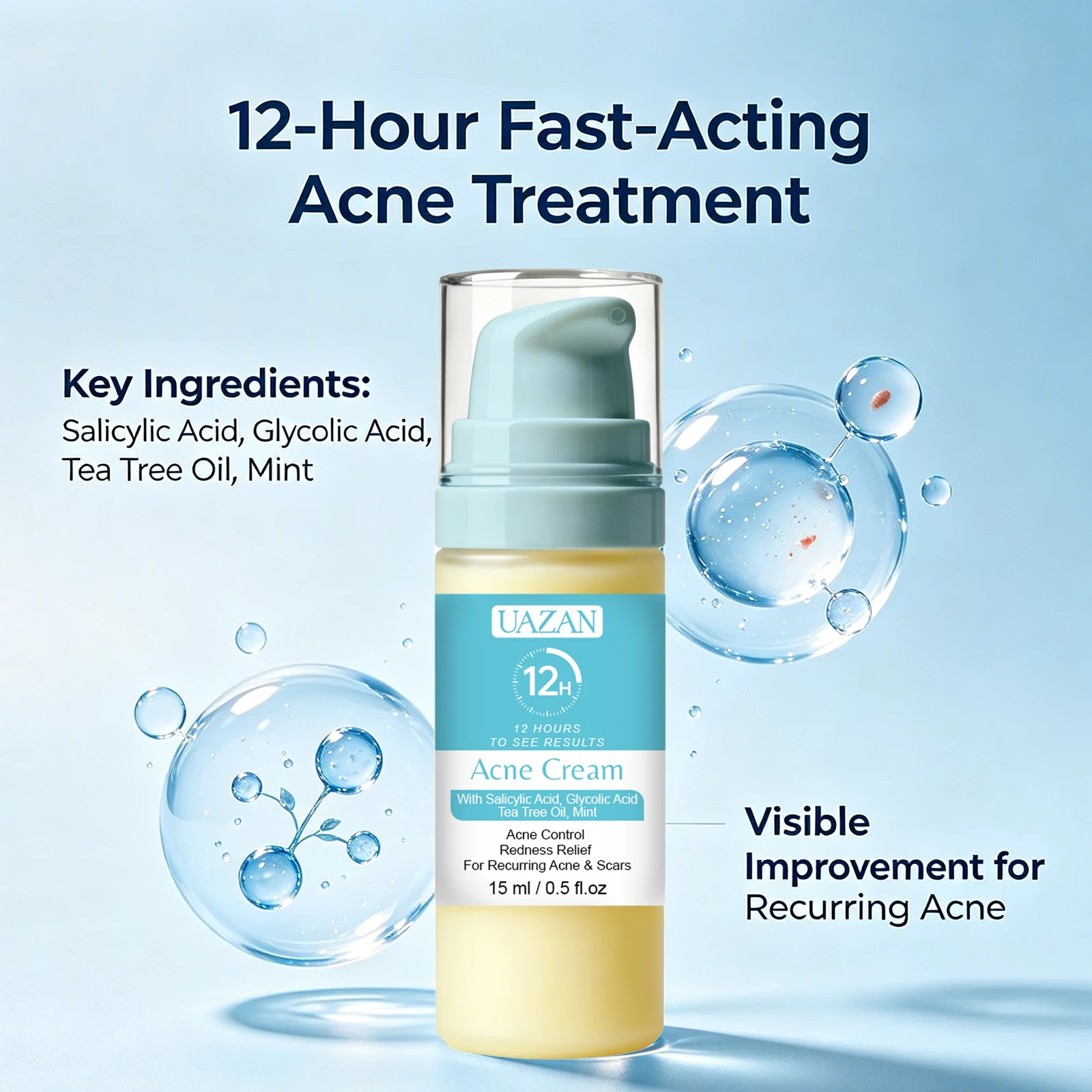 Crème Anti-Acné Acide Salicylique – Efface Cicatrices, Taches & Resserre les Pores