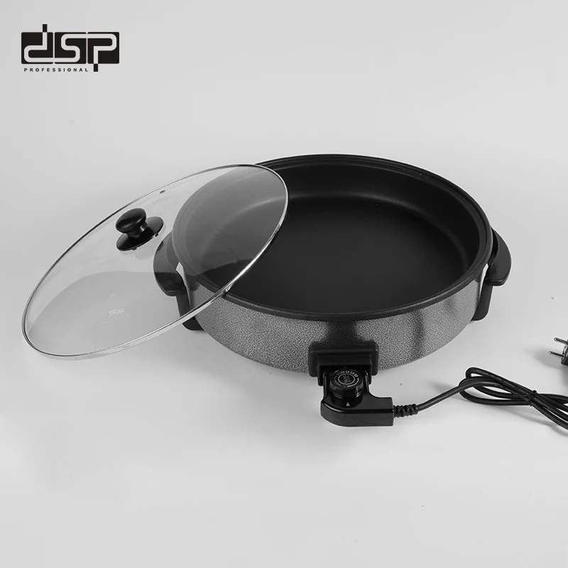 Poêle Électrique DSP 1500W – Antiadhésif, Couvercle Verre & Température Réglable 7,5L