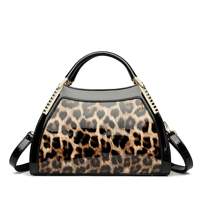 Sac à main femme cuir PU imprimé léopard & alligator – Bandoulière tendance toutes saisons