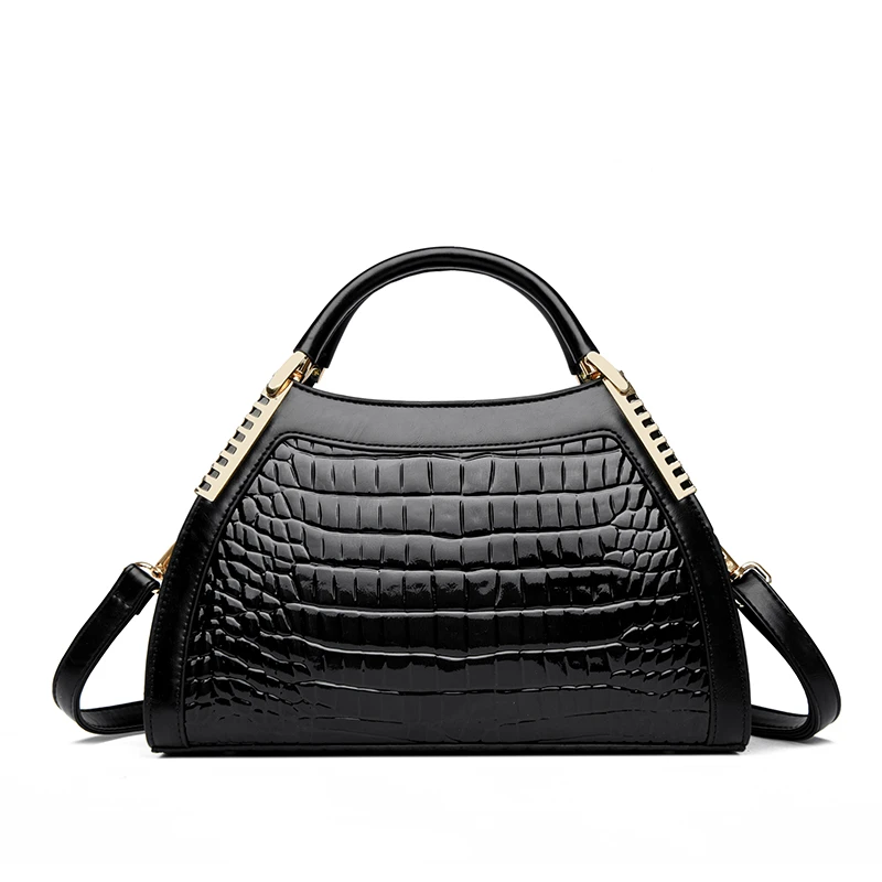 Sac à main femme cuir PU imprimé léopard & alligator – Bandoulière tendance toutes saisons