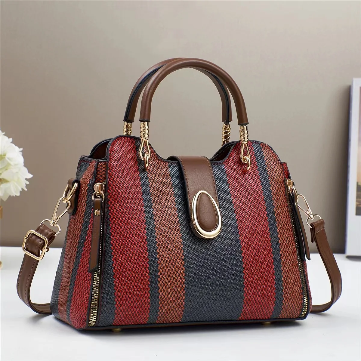 Sac à main de soirée blanc pour femme – Grande capacité, imperméable, fermeture éclair
