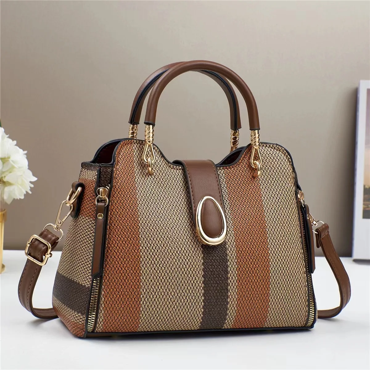 Sac à main de soirée blanc pour femme – Grande capacité, imperméable, fermeture éclair
