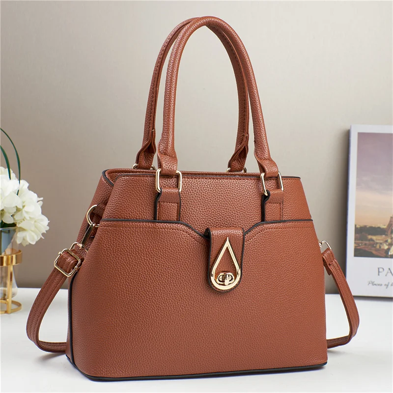 Sac à bandoulière femme goutte d'eau | Cuir PU mode chaîne dégradée – Réf. 19909