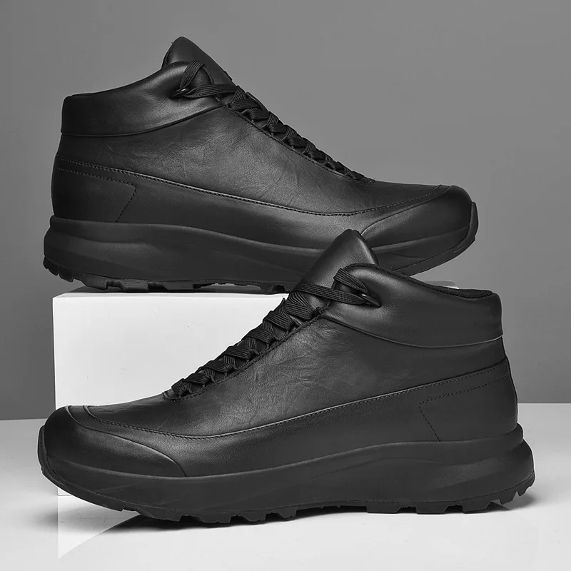 Bottes Hautes Homme Cuir Véritable – Antidérapantes, Respirantes, Toutes Saisons