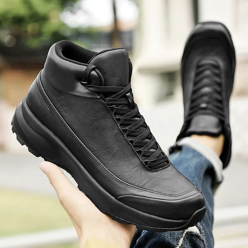 Bottes Hautes Homme Cuir Véritable – Antidérapantes, Respirantes, Toutes Saisons