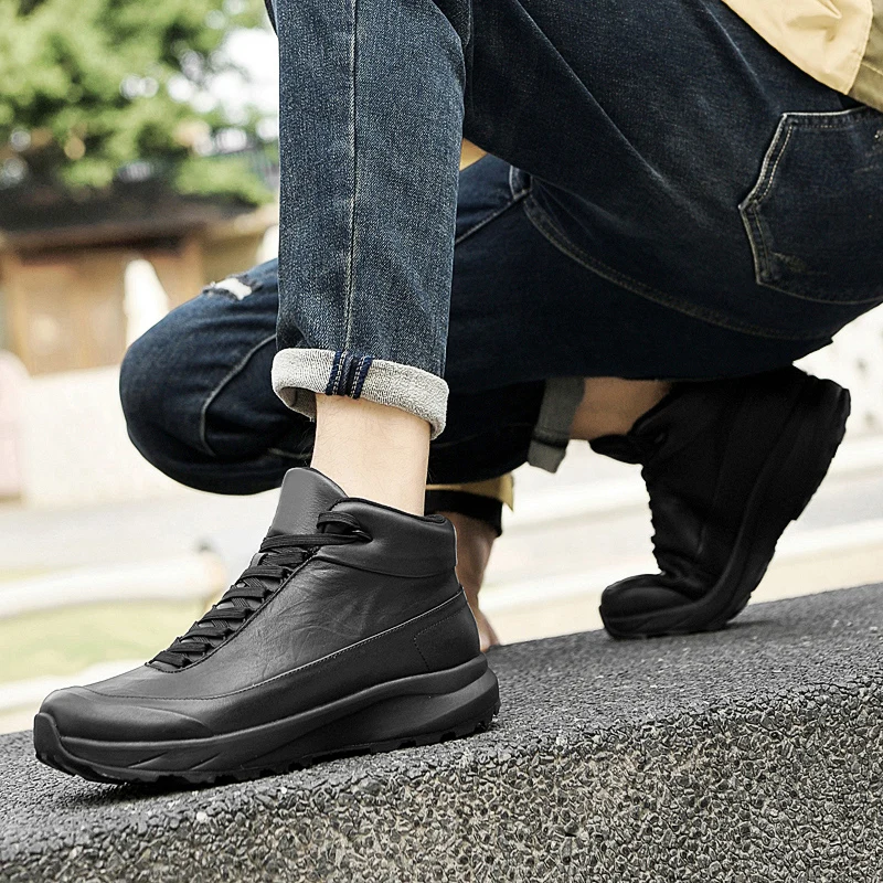 Bottes Hautes Homme Cuir Véritable – Antidérapantes, Respirantes, Toutes Saisons