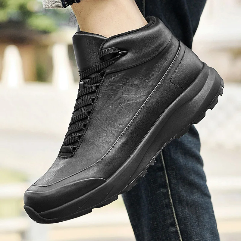 Bottes Hautes Homme Cuir Véritable – Antidérapantes, Respirantes, Toutes Saisons
