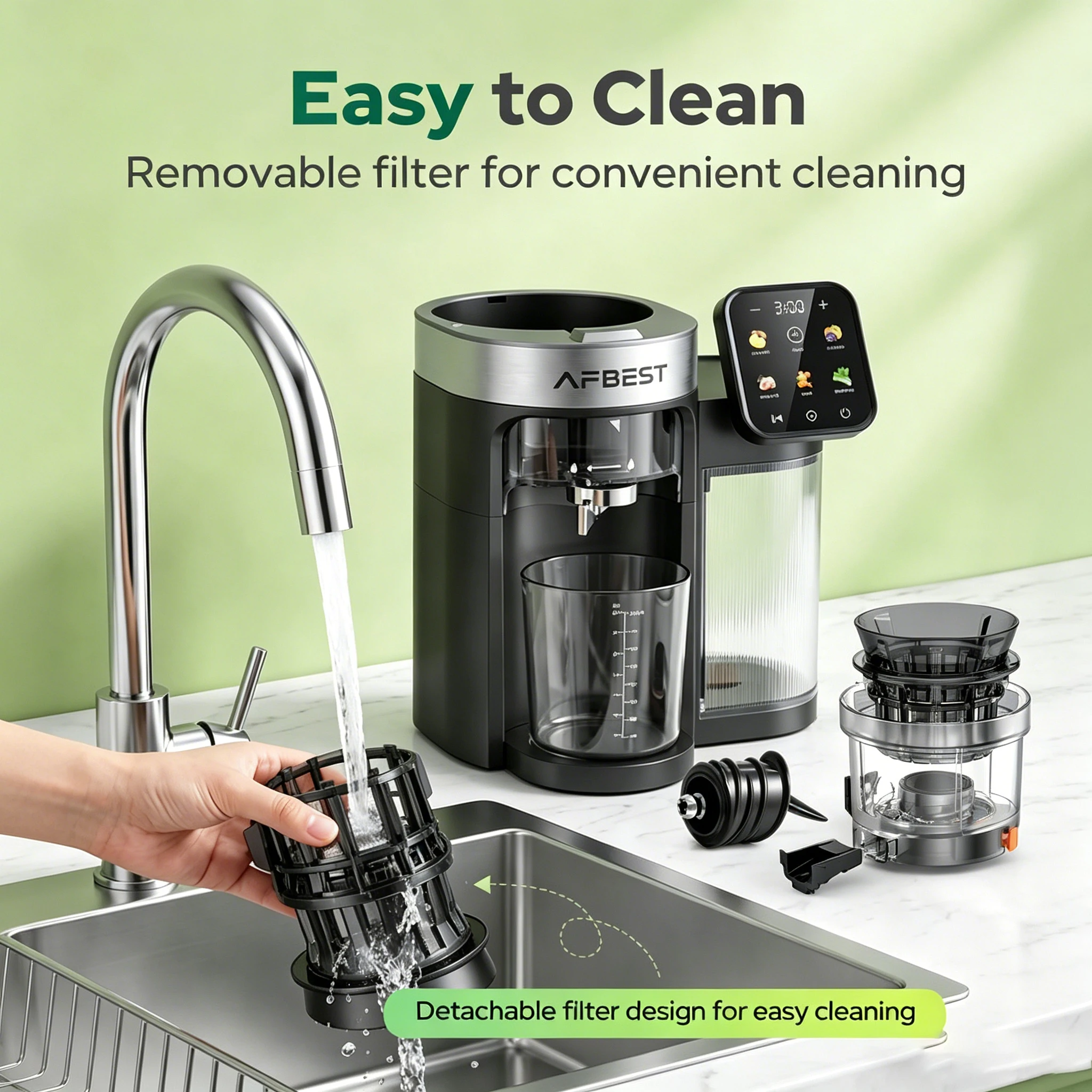 Extracteur de Jus Lent AMR 150W – Presse-Agrumes Silencieux Fruits & Légumes
