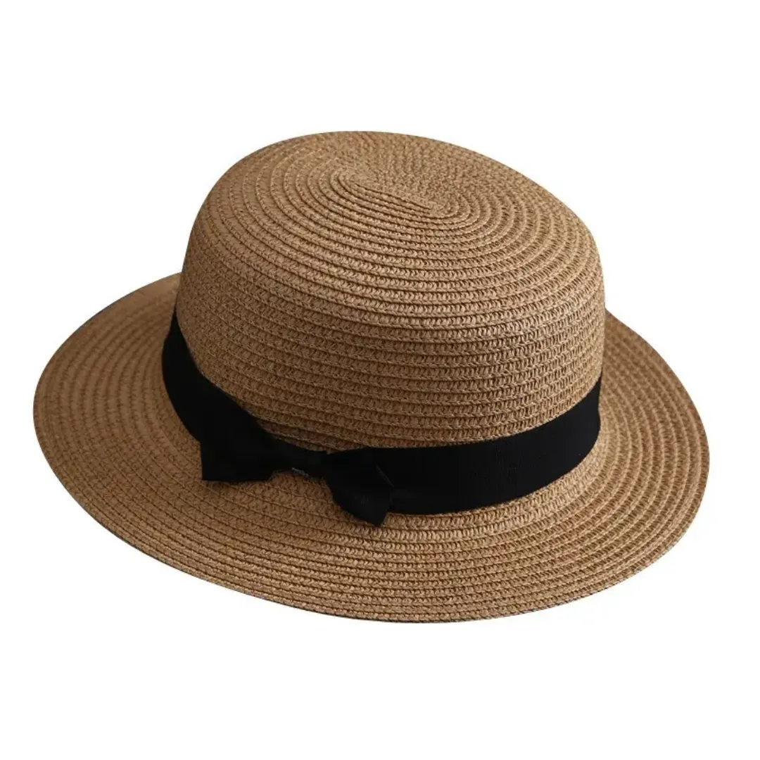 Chapeau de Paille Femme Été – Protection UV avec Nœud Élégant