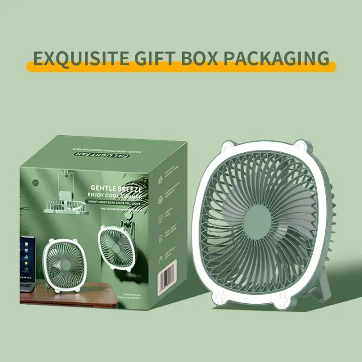 Mini Ventilateur Multifonction Rechargeable USB avec Éclairage LED – 3 vitesses, portable et mural