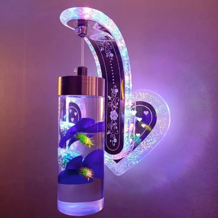 Applique Murale LED avec Vraie Fleur - Design Moderne Nordique, Lampe d'Ambiance pour Salon, Chambre ou Chevet