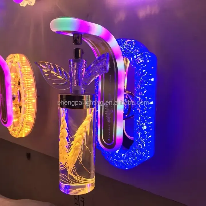 Applique Murale LED avec Vraie Fleur - Design Moderne Nordique, Lampe d'Ambiance pour Salon, Chambre ou Chevet