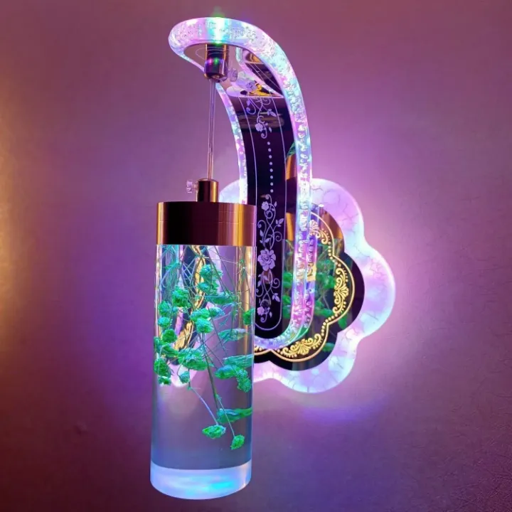 Applique Murale LED avec Vraie Fleur - Design Moderne Nordique, Lampe d'Ambiance pour Salon, Chambre ou Chevet