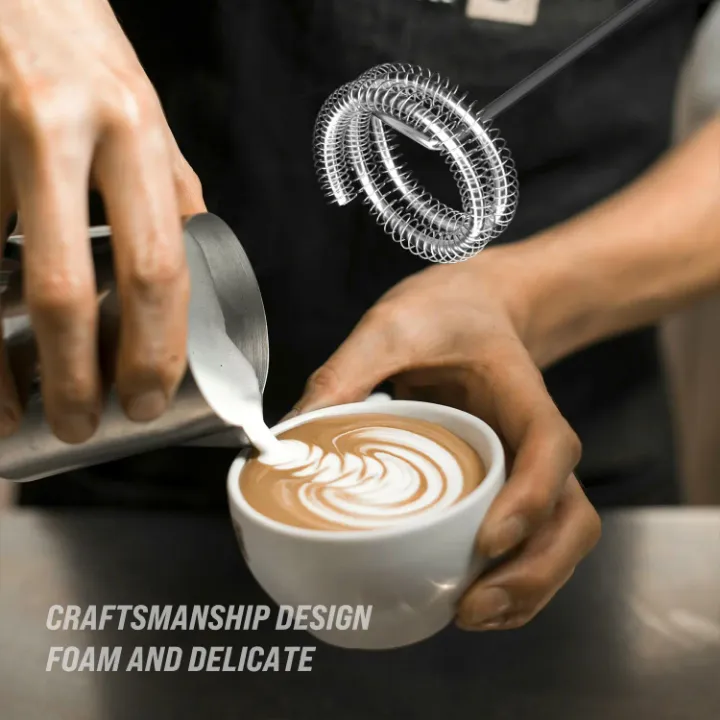 Mousseur à Lait Électrique Portable - Mélangeur à Mousse de Lait à Main, Fonctionne à Pile pour Cappuccino, Café, Chocolat, Œufs