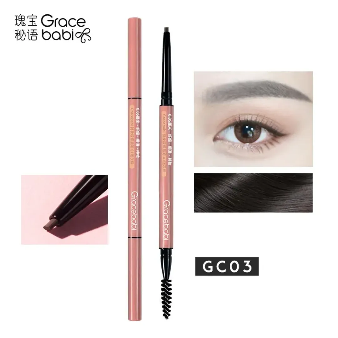 Crayon à Sourcils Double Tête Waterproof Gracebabi – Résistant à l’Eau et à la Sueur – Végan – Longu