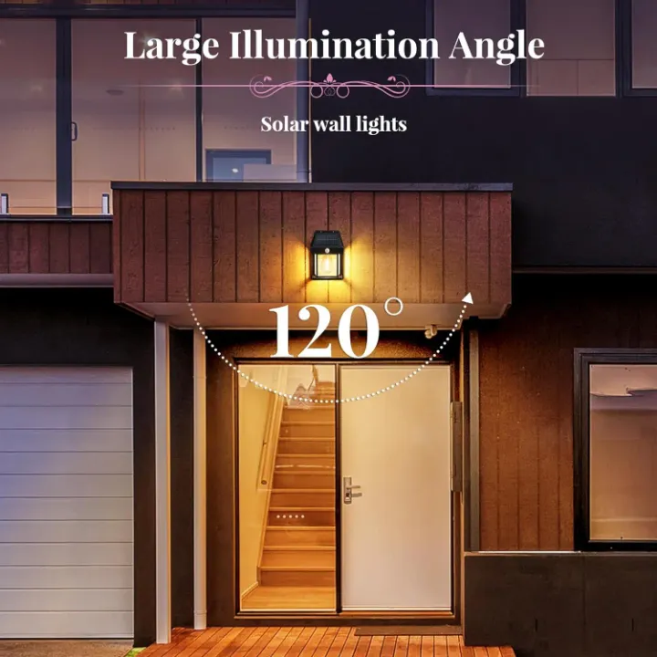 Applique Murale Solaire Extérieure 1200mAh - Capteur de Mouvement, LED Sécurité, Étanche, Éclairage Jardin, Terrasse, Façade