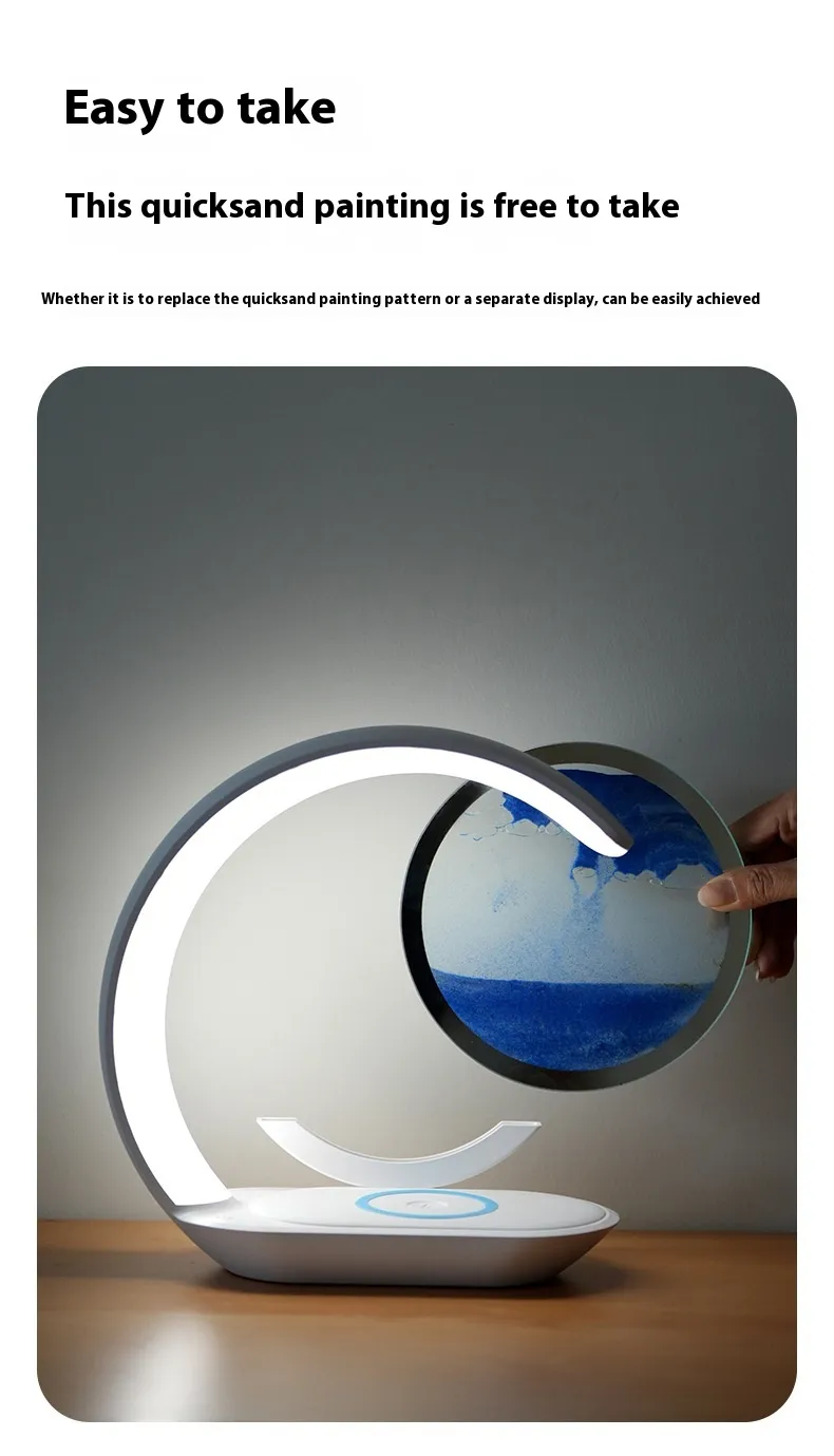 Lampe de Chevet LED Design Sablier avec Chargeur Sans Fil - Lumière Ambiance Chaude et Confort Visuel