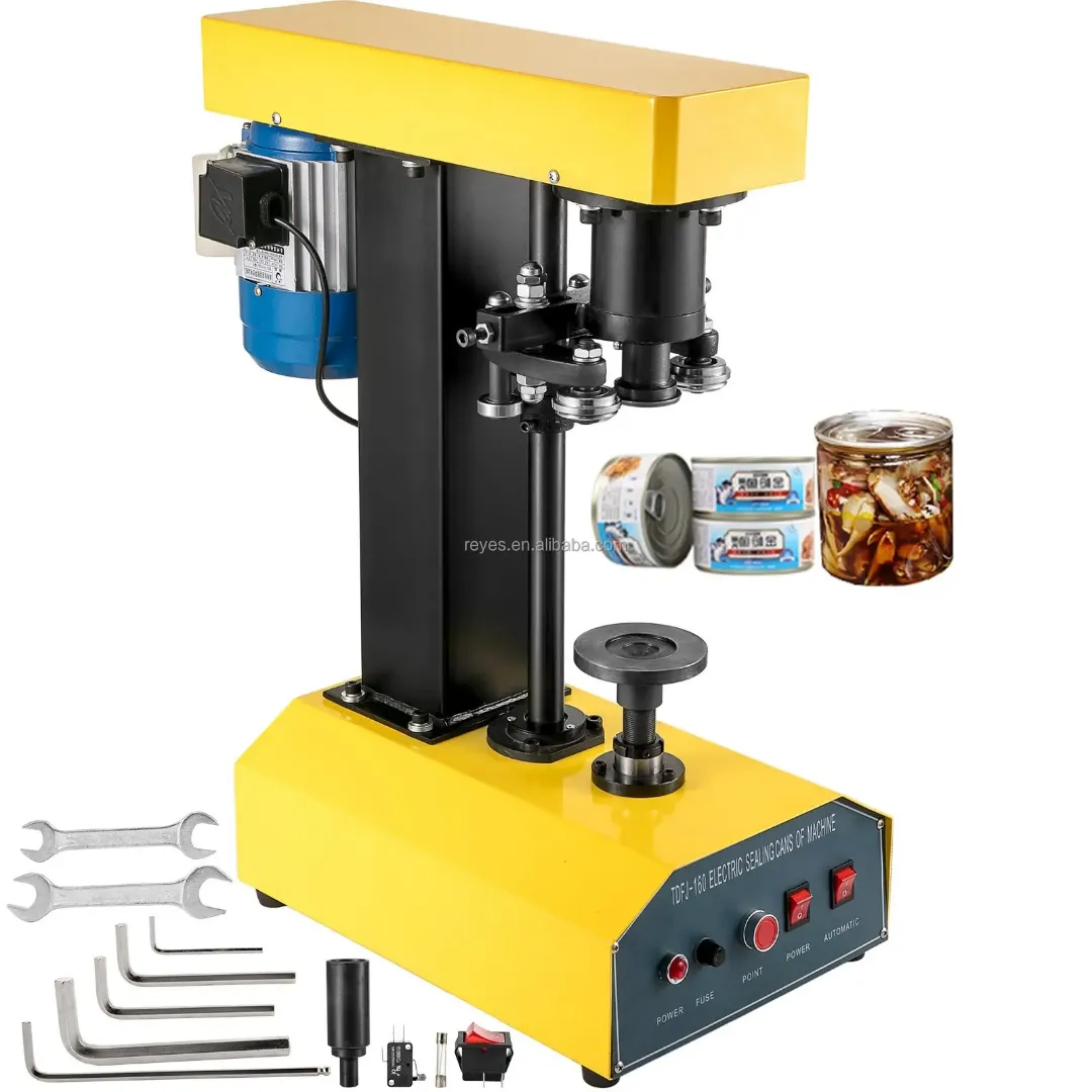 Scelleuse Électrique Automatique de Canettes/Boîtes rondes - 10 à 20 Cans/Minute - Diamètre 38-120 mm - Hauteur 38-200 mm - 220V / 110V