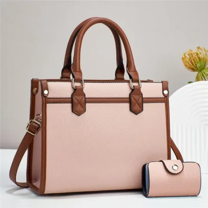 Sac à main femme élégant avec portefeuille assorti – Design professionnel, grande capacité