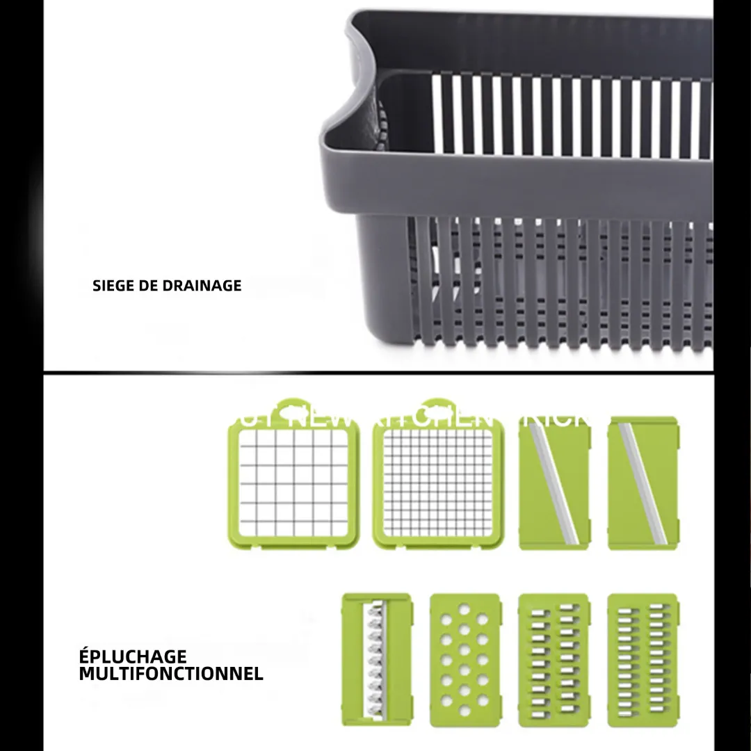 Coupe-légumes multifonction 14 en 1 – Mandoline professionnelle pour légumes et oignons