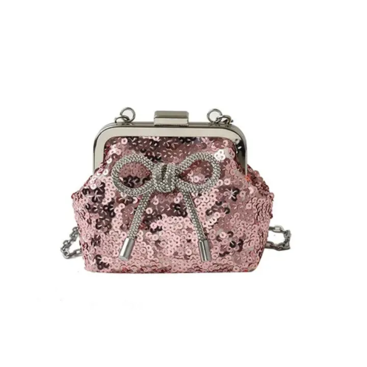 2025 Nouveau Printemps-Été Mode Arc Coquille Sac Personnalisé Paillettes Banquet Sac