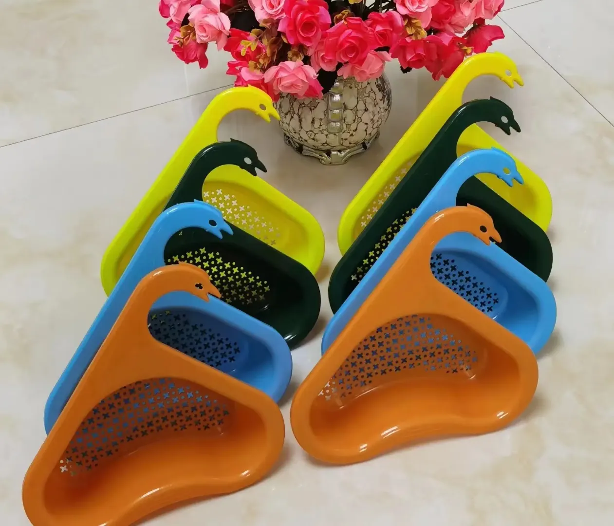 Passoire de Coin pour Évier – Panier de Vidange Pratique avec Crochet pour Déchets Alimentaires