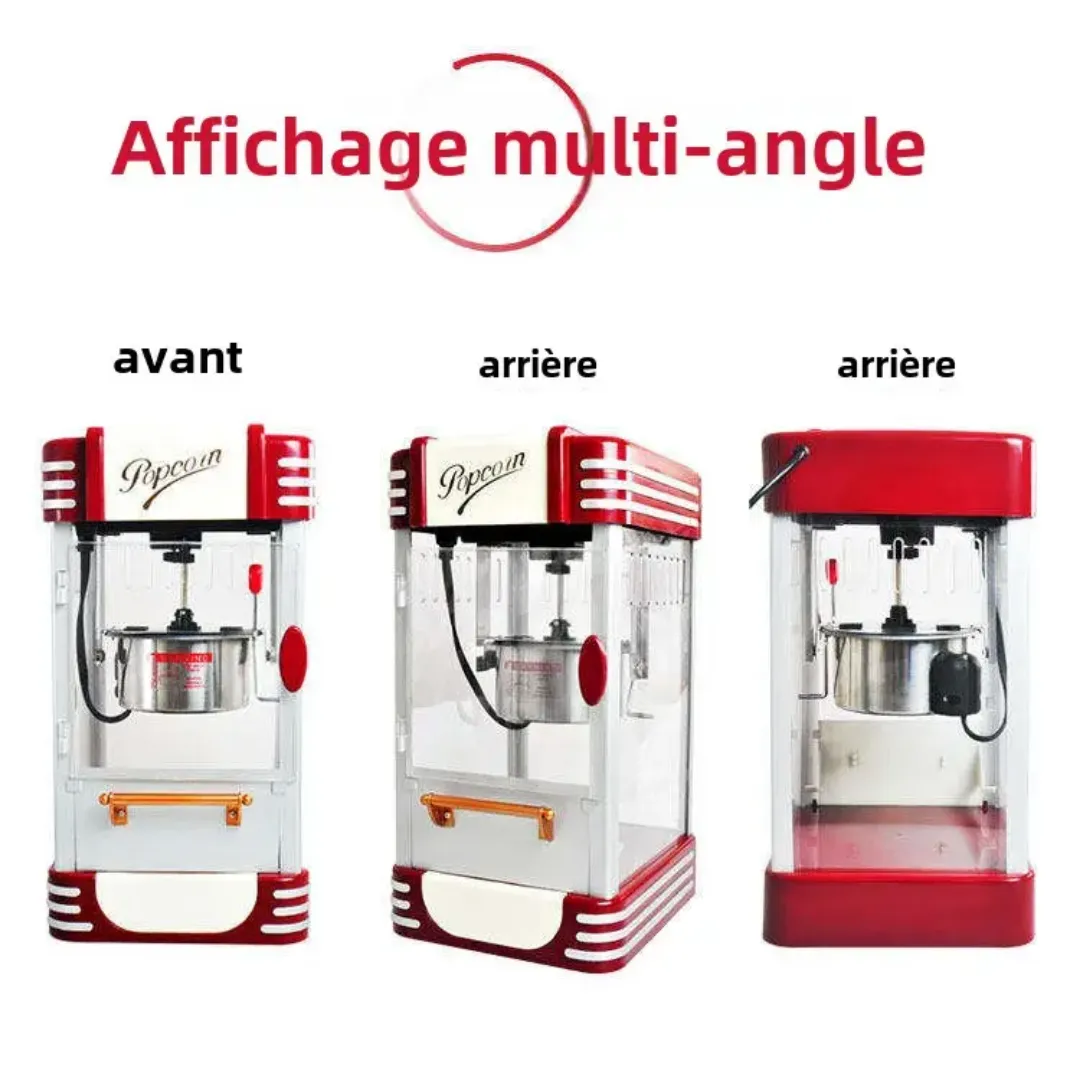 Machine à Pop-Corn Rétro Professionnelle – Design Vintage, Haute Capacité pour Fêtes, Cinéma et Snac