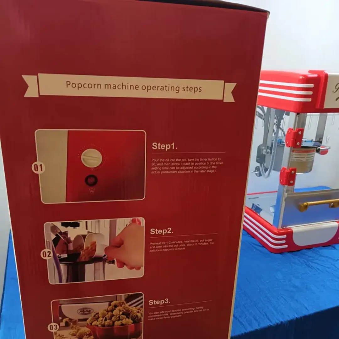 Machine à Pop-Corn Rétro Professionnelle – Design Vintage, Haute Capacité pour Fêtes, Cinéma et Snac