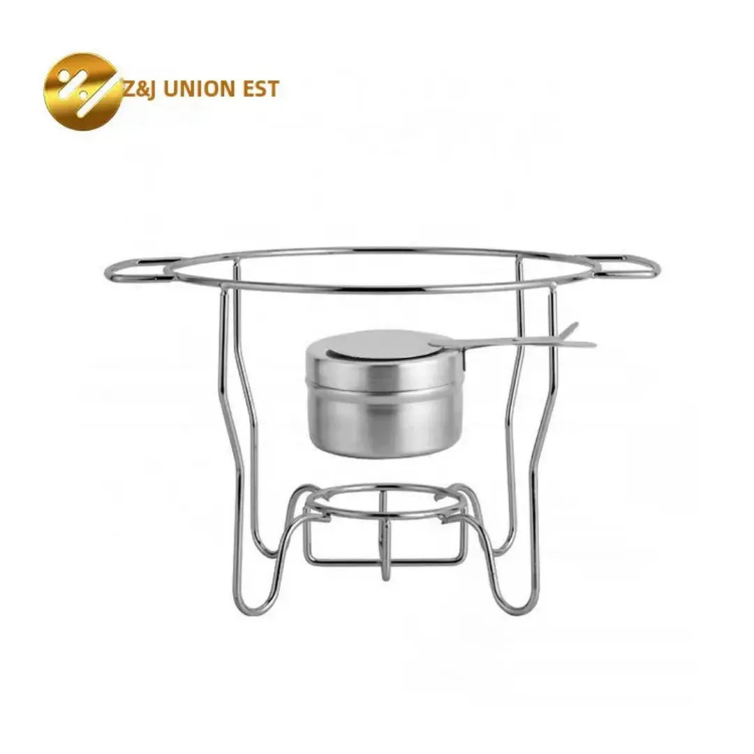 Chauffe-Plat Professionnel Inox de 1 a 8L – Réchaud de Buffet Rond Électrique ou Gaz avec Plateau de Service Suspendu