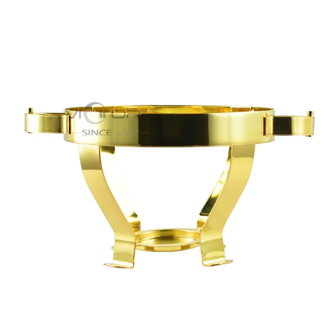 Chauffe-Plat Doré de Luxe de 3.5 a 8L en Acier Inoxydable – Réchaud Buffet Hôtel avec Couvercle Suspendu