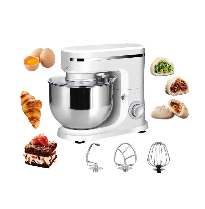 Robot Pâtissier Multifonction 1000W – Mélangeur sur Socle 5L avec Pesée Intégrée, 6 Vitesses, Tête Inclinable et Accessoires de Pâtisserie