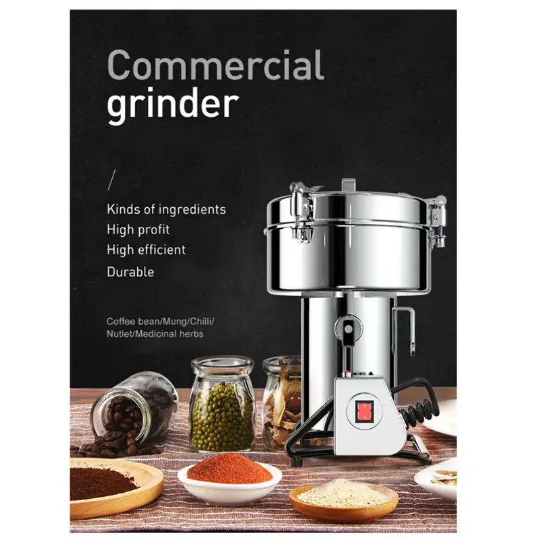 Moulin à Farine Électrique 2500g - 4500W Haute Vitesse pour Grains, Café, Épices, Manioc, Thé