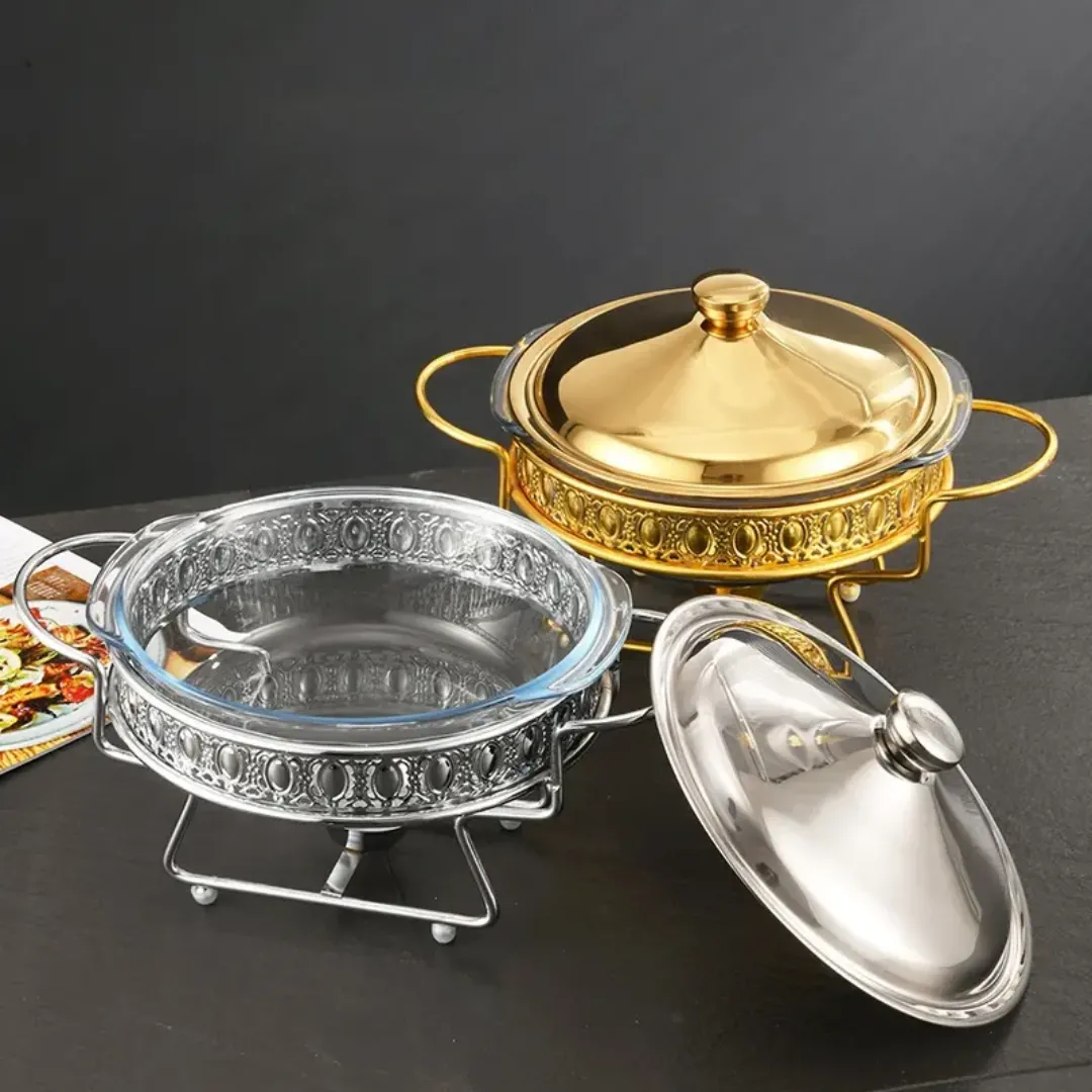 Chafing Dish Argenté Armain 2L - Récipient Chauffe-Plat de Luxe