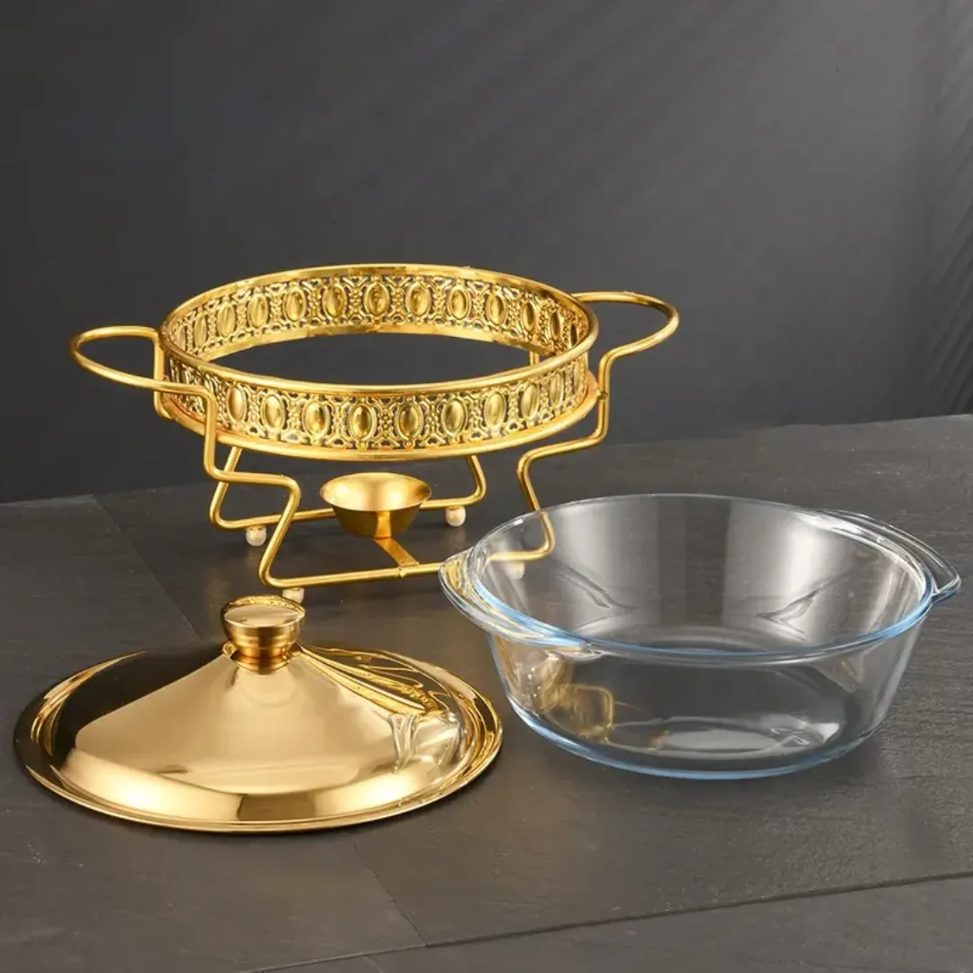 Chafing Dish Argenté Armain 2L - Récipient Chauffe-Plat de Luxe