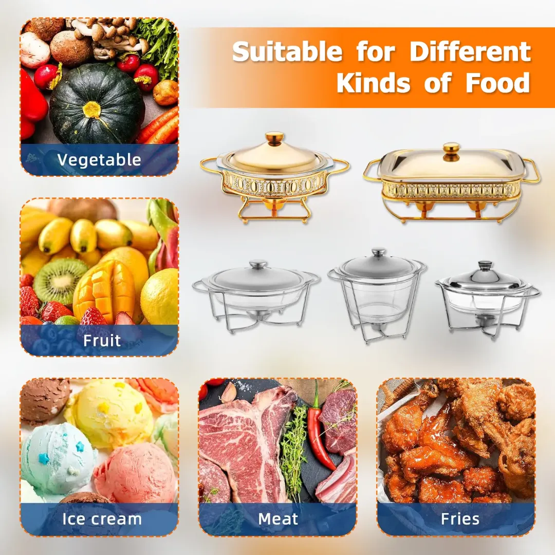 Chafing Dish Argenté Armain 2L - Récipient Chauffe-Plat de Luxe