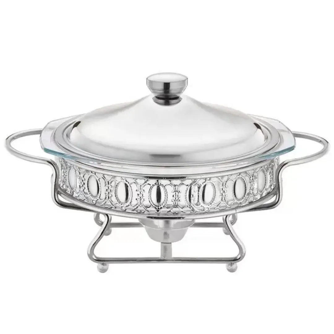 Chafing Dish Argenté Armain 2L - Récipient Chauffe-Plat de Luxe