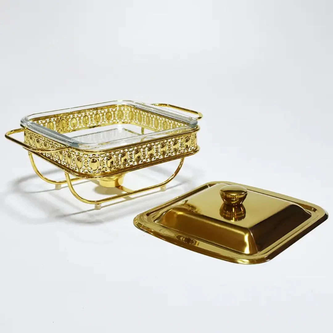 Chafing Dish Carré Argenté Armain 1.8L - Chauffe-Plat Compact