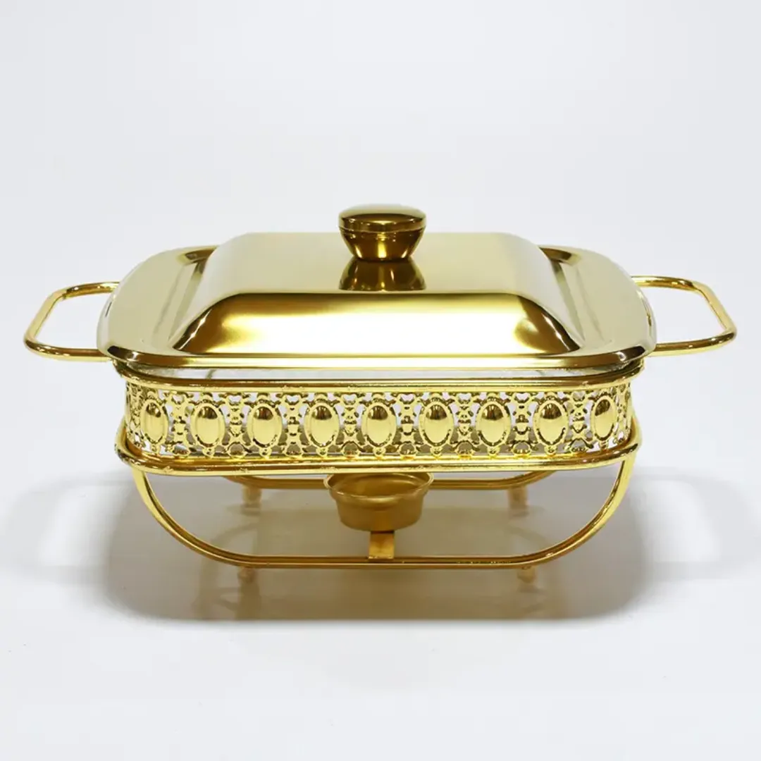 Chafing Dish Carré Argenté Armain 1.8L - Chauffe-Plat Compact