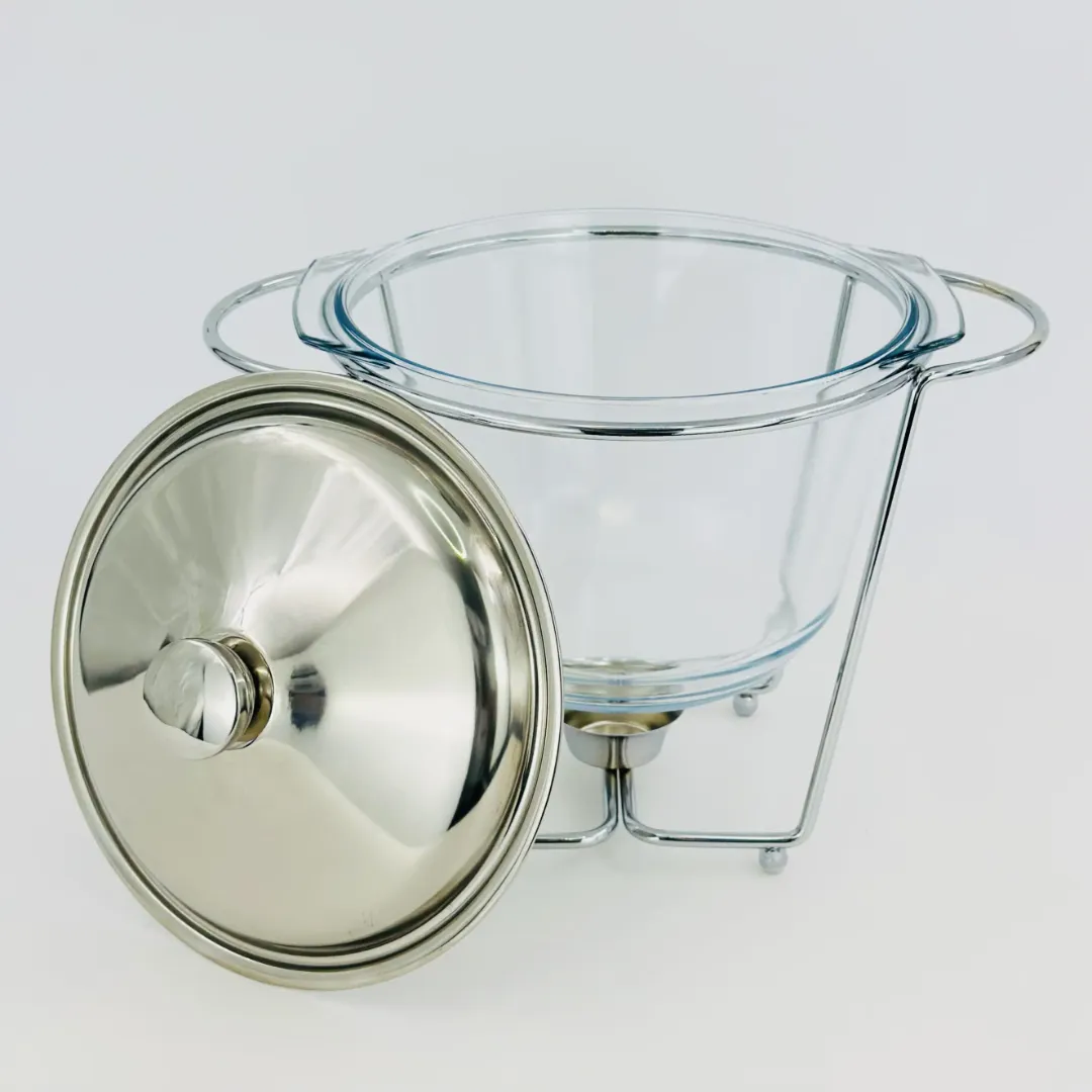 Marmite Chauffante Argentée en Verre 4L - Spécial Soupe et Sauce