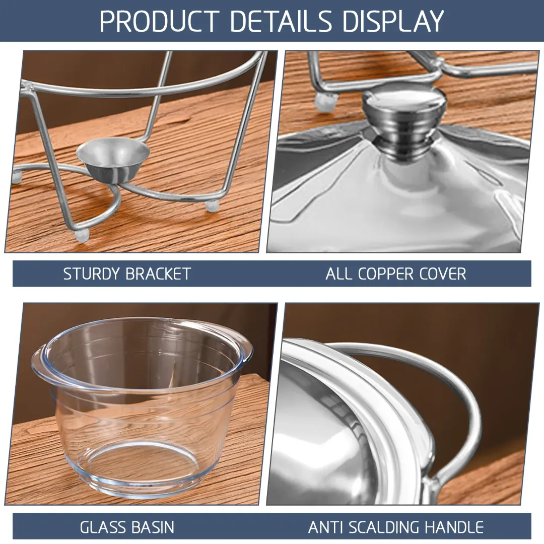 Marmite Chauffante Argentée en Verre 4L - Spécial Soupe et Sauce