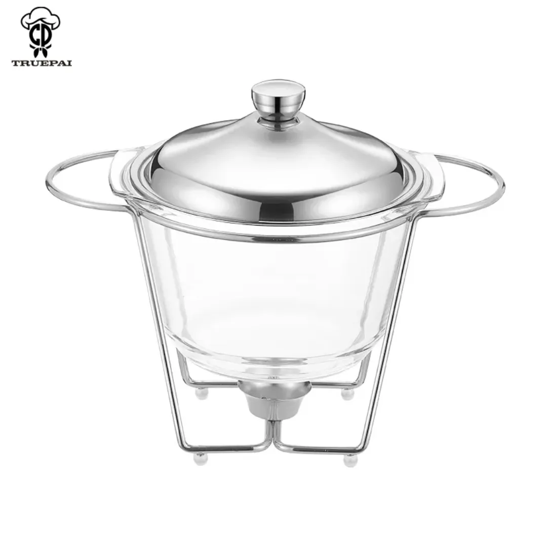 Marmite Chauffante Argentée en Verre 4L - Spécial Soupe et Sauce