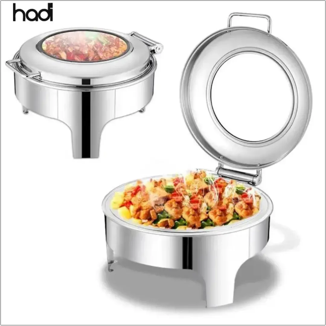Chafing Dish Professionnel avec Couvercle Roulant - Modèle Hôtel en Acier Inoxydable