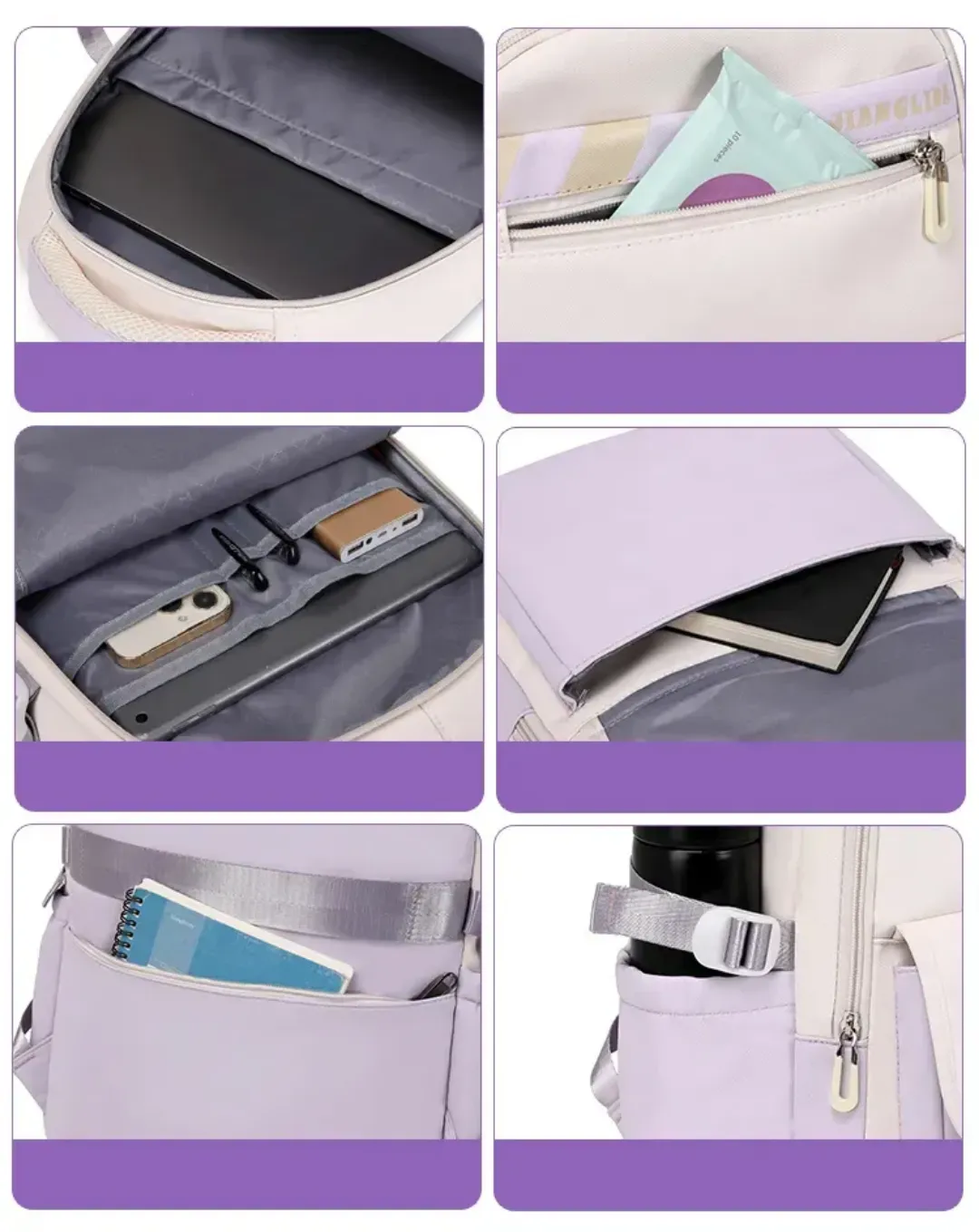 Cartable 3 pièces imperméable – Sac à dos scolaire design pour filles et garçons