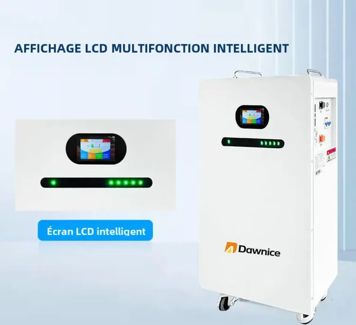 Batterie Mobile Haute Capacité 51.2V 410Ah (20.99kWh) - LiFePO4, Écran Tactile, WiFi, Bluetooth, Disjoncteur et Roulettes
